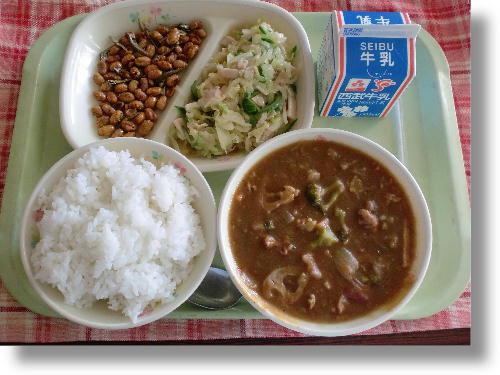 16日 金 の給食 手作り冬野菜カレーライス 深谷市立上柴中学校